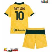 Camisa de Futebol AC Milan Rafael Leao #10 Equipamento Alternativo Infantil 2025-26 Manga Curta (+ Calças curtas)